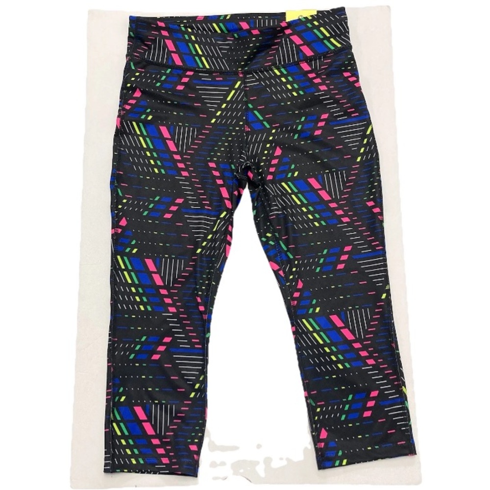 Xersion Leggings Womens Size Medium Compression Capri Mid Rise Neon New